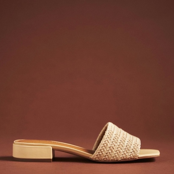 Maeve Cream Woven Mules with Square Toe - Picture 2 of 7